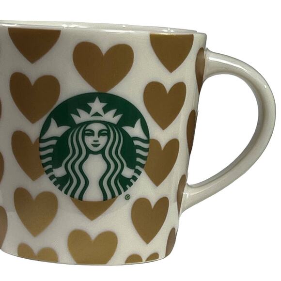 Starbucks 2015 Siren Love Gold Heart Demitasse Espresso Coffee Mini Mug Cup - Picture 6 of 12